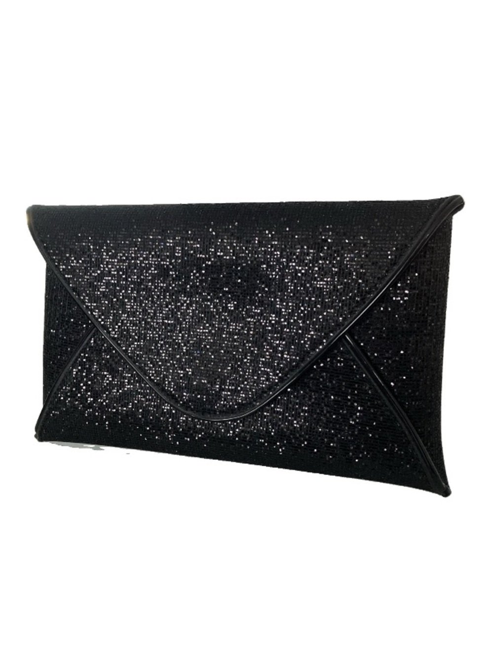 Akira Chicago Vintage Y2K Black Evening Techno Glitzy Dressy Envelope Clutch Bag